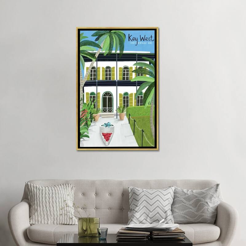 iCanvas "A Key West Hemingway" by Carla Daly Framed Canvas Print