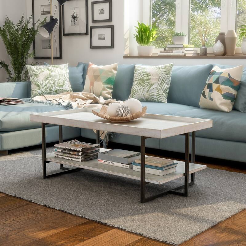 Damara Transitional 47-inch Metal 1-Shelf Coffee Table by Furniture of America