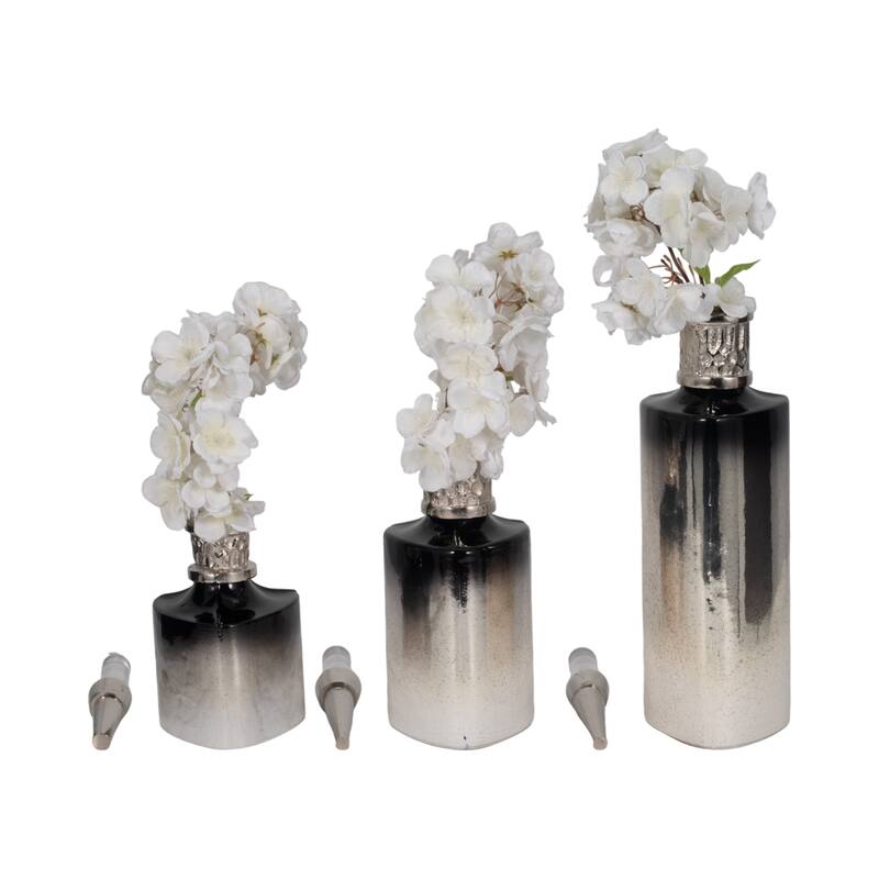 Sagebrook Home 10/13/17H" Talis Glass Bottles, Set of 3