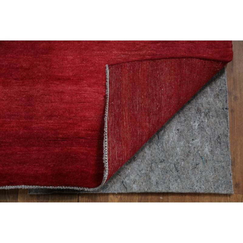 Hand Knotted Oriental 100% Wool Carpet Modern Solid Red Gabbeh Area Rug - 11' 11'' X 8' 9''