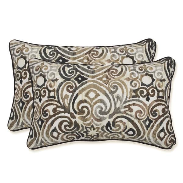 Outdoor/Indoor Corrinthian Driftwood Rectangular Throw Pillow (Set of 2