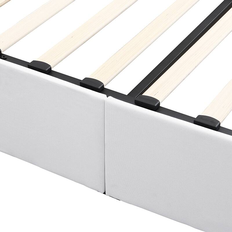 Queen Size Upholstered Platform Bed with Hydraulic Storage System, Elegant Design, Sturdy Construction and Extra Storage