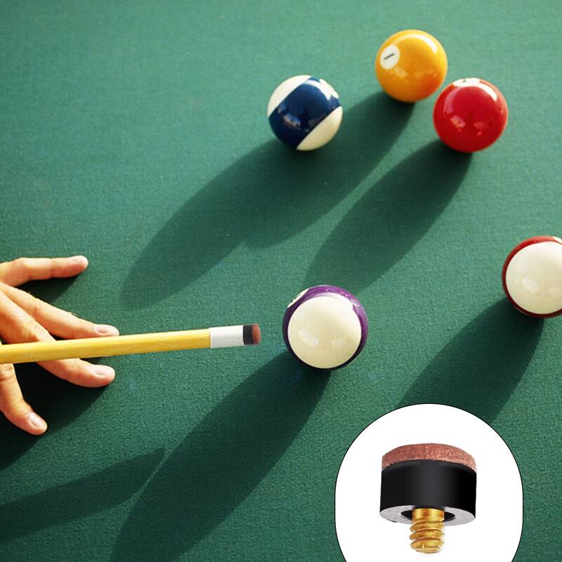 GSE™ 10-Pack 12mm/13mm Billiard Cue Tips, Soft/Hard Replacement Pool Cue Stick Screw-on Tips & Nylon Ferrules