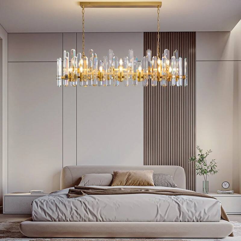 KAYLA 54in Modern Luxury Crystal Chandelier Lighting - LED Ceiling Light Fixture
