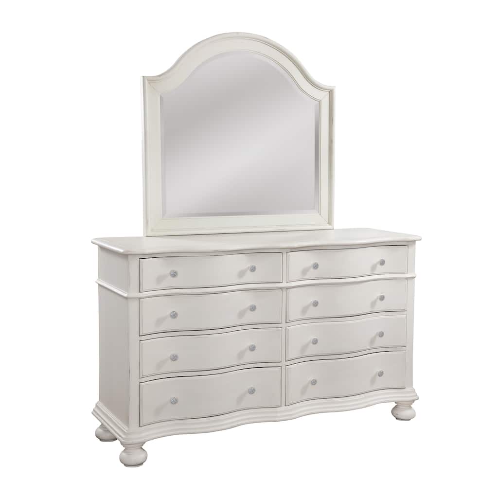 Roanoke 8-drawer Dove White Dresser and Mirror