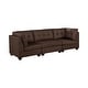 preview thumbnail 2 of 2, Furniture of America Fini Traditional Brown Fabric Tufted Sofa