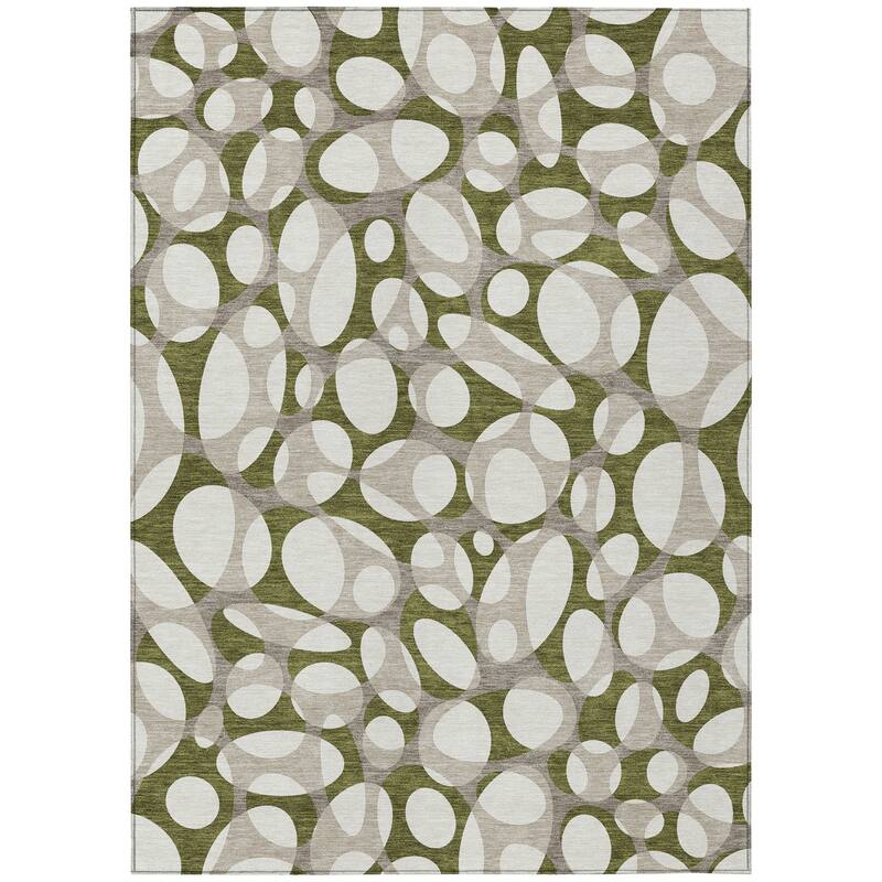Machine Washable Indoor/ Outdoor Contemporary Saline Chantille Rug
