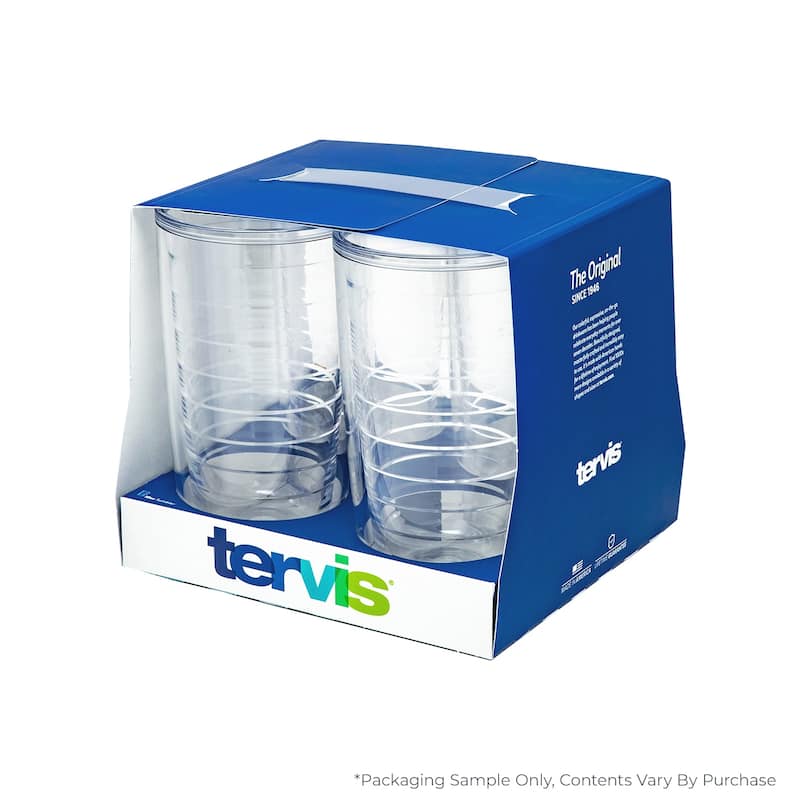 Tervis Clear & Colorful Tabletop Made in USA Double Walled Insulated Travel Tumbler, Clear