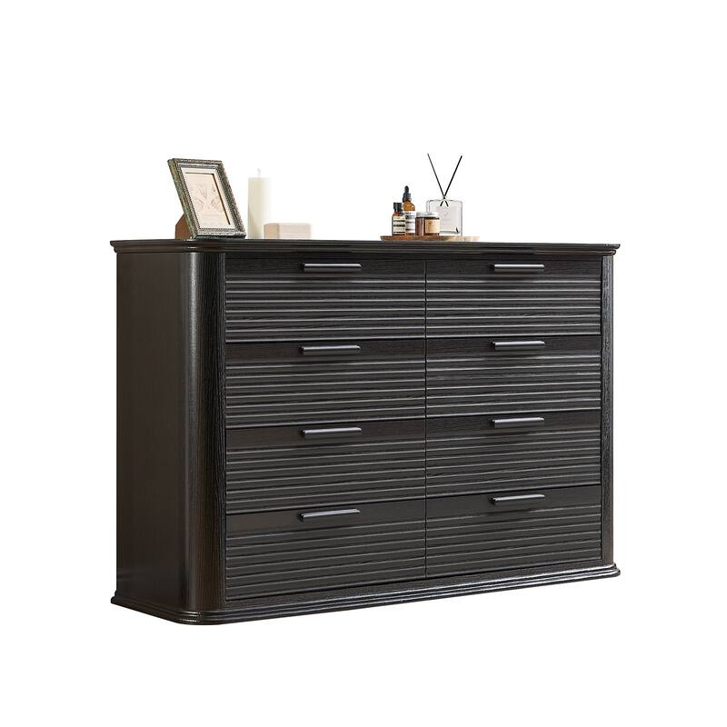 Fluted Curved Dresser with Drawers for Bedroom, Chest of Drawers Closet Storage Organizer