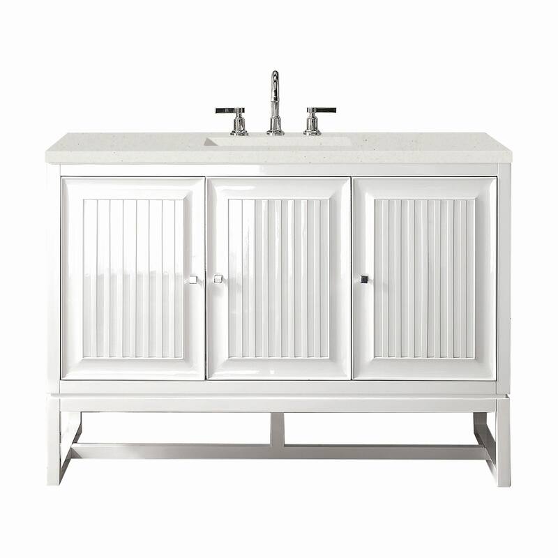 James Martin Vanities E645-V48-3LDL Athens 48" Single Basin Poplar - Glossy White - Painted