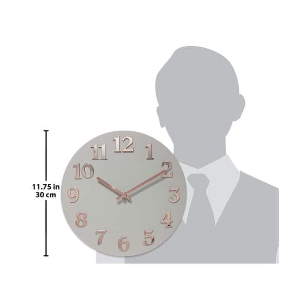 dimension image slide 0 of 3, Infinity Instruments Vogue 12-inch Round Wall Clock - 12 x 1.25 x 12