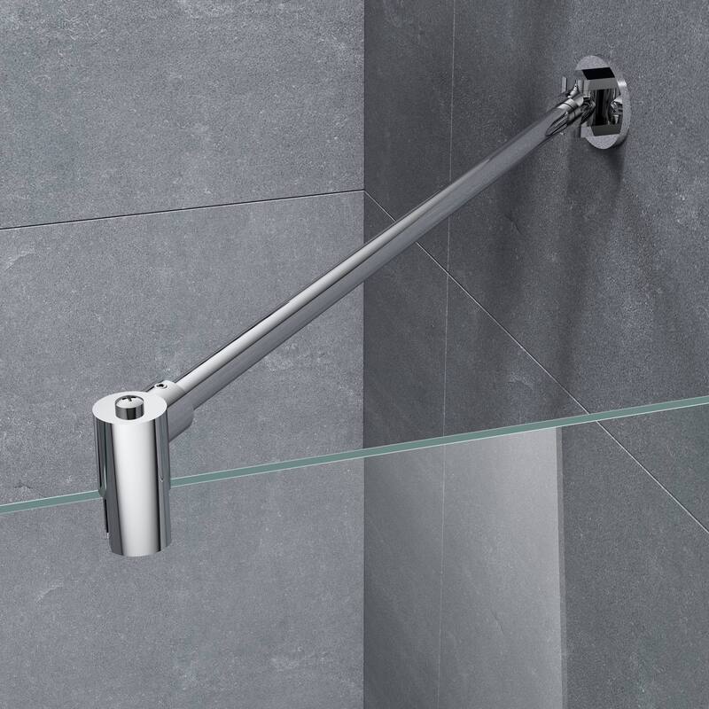 FELYL 48-inch Hinged Frameless Tub Door with Heat Soaking Process and Protective Coating Clear Glass