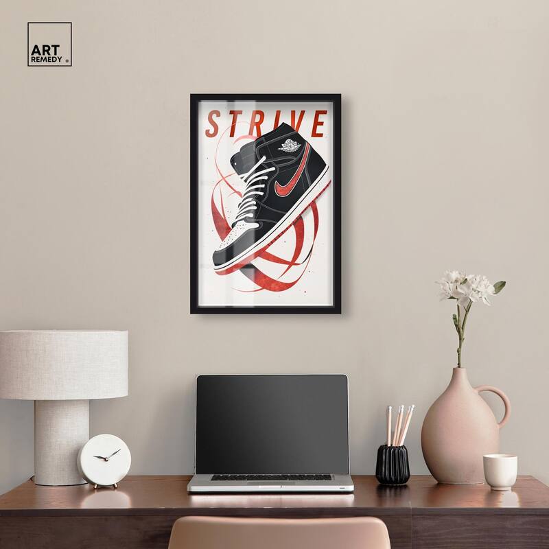 Red Ribbon Sneaker Shadowbox by Art Remedy