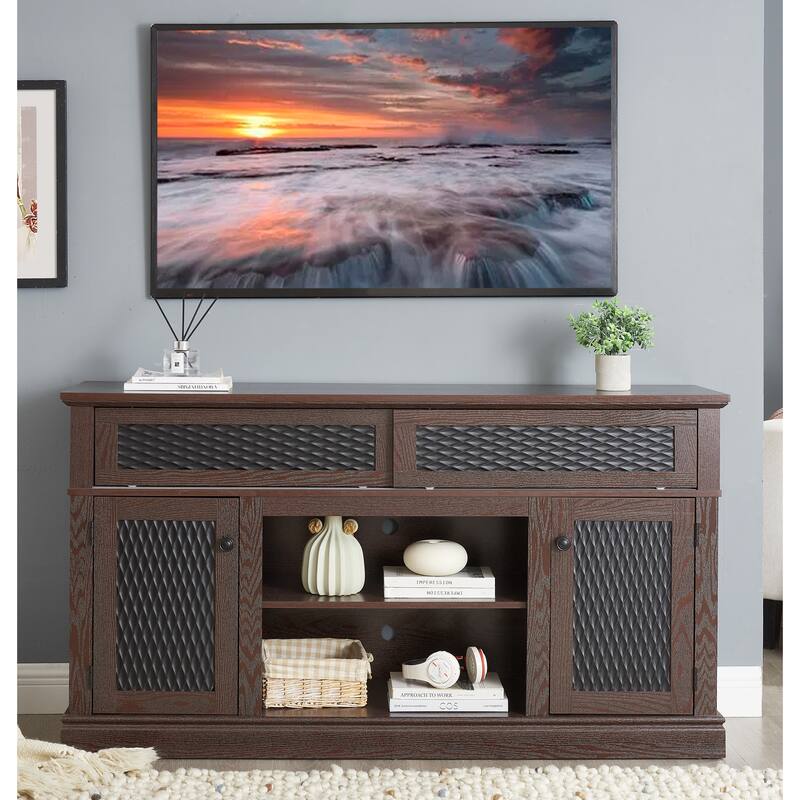 Embossed Pattern TV Stand, TV and Media Console
