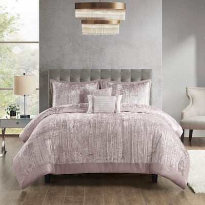 Madison Park Reagan 5 Piece Crinkle Velvet Comforter Set