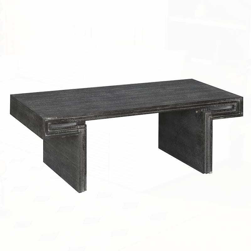 Double-Tier Structure with Rustic Finish Coffee Table