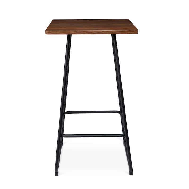 Glitzhome 41"H Industrial Modern Square Wood Top Bar Height Pub Tables