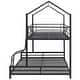 preview thumbnail 7 of 22, Nestfair Twin over Full Metal House Bunk Bed with Ladder and Slats