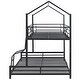 preview thumbnail 31 of 29, Twin-Full Bunk Bed with House-shaped Roof, Ladder and Guardrails