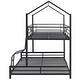 preview thumbnail 12 of 36, Twin over Full Metal Bunk Bed with Roof & Guardrail