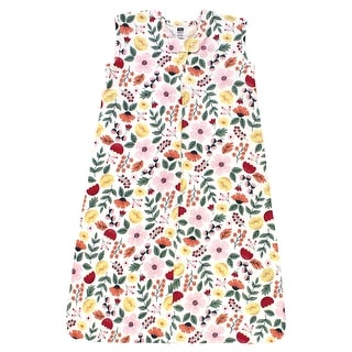 Hudson Baby Infant Girl Cotton Sleeveless Wearable Sleeping Bag, Sack, Blanket, Fall Botanical