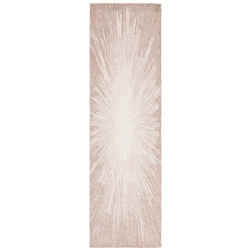 SAFAVIEH Handmade Abstract Lazzara Modern Wool Rug - 2'3" x 8' Runner - Ivory/Dark Beig