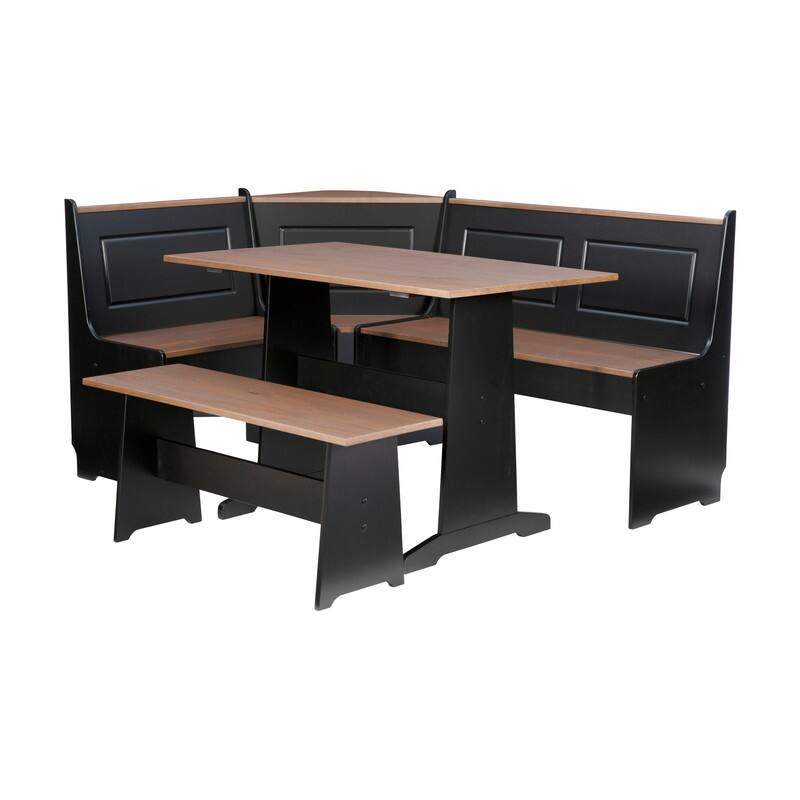 Linon Middlecreek Farmhouse Breakfast Nook Dining Set