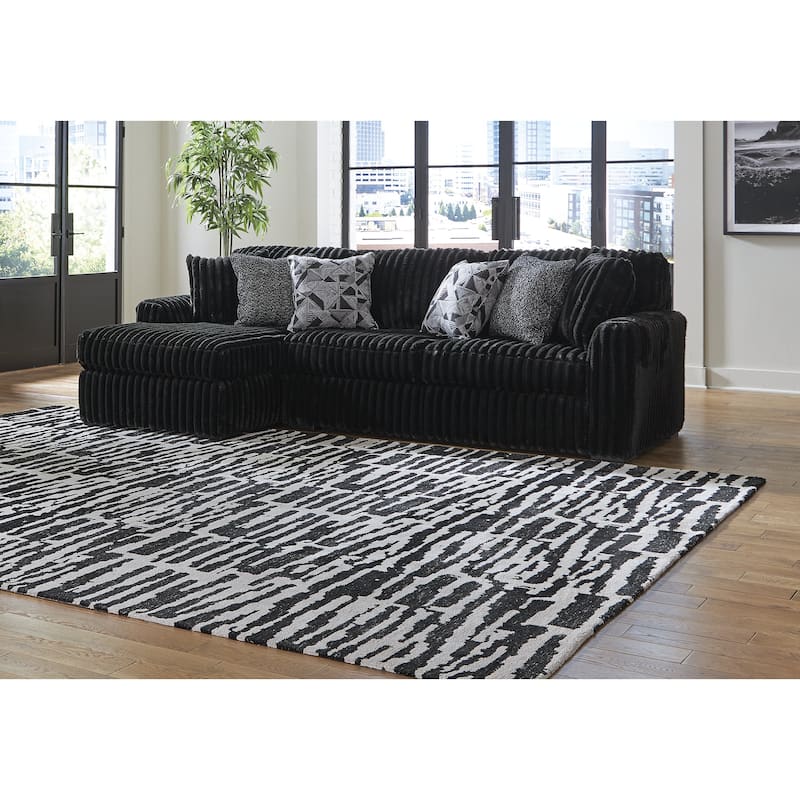 Signature Design by Ashley Midnight-madness Black 2-Piece Sectional Sofa with Chaise - 120" W x 65" D x 40" H - Left Facing