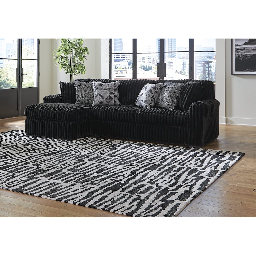 Signature Design by Ashley Midnight-madness Black 2-Piece Sectional Sofa with Chaise - 120" W x 65" D x 40" H