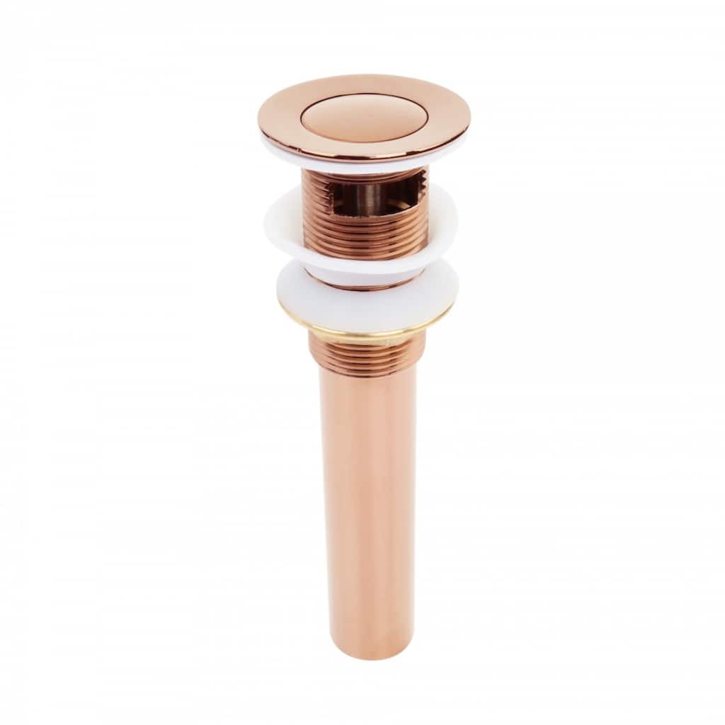 Bathroom Sink Drain 1 1/4 in. OD Rose Gold Pop Up Sink Drain with Overflow Renovators Supply