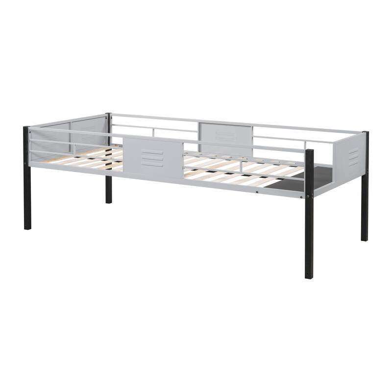 Convertible Triple Bunk Bed with Vent Board, Noise-Free Wood Slats, and Sturdy Metal Frame