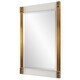 preview thumbnail 4 of 3, Beveled Rectangular Wall Mirror - 44" - Gold