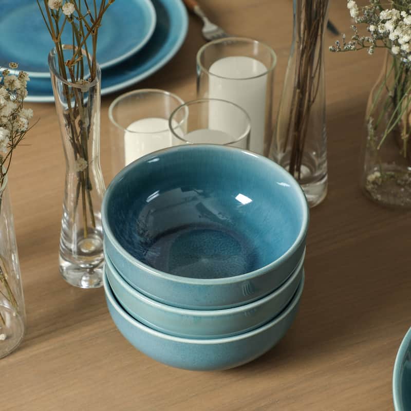 Stone Lain Riley Stoneware Dinnerware Set with Reactive Glaze