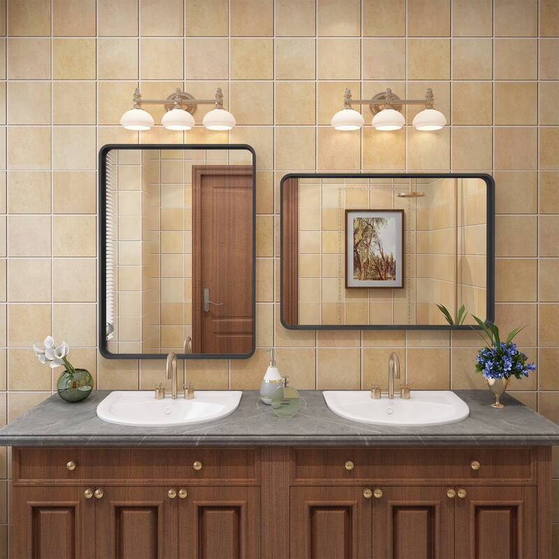 Aluminum alloy Framed Tempered Glass Wall Bathroom Vanity Mirror