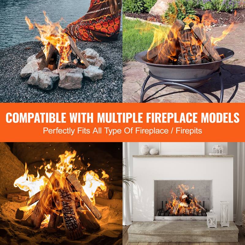 Logs, Gas Fireplace Ceramic Logs for Fire place, Heat-Resistant Wood Log Gas Realistic Logs, Stackable Wood Branches