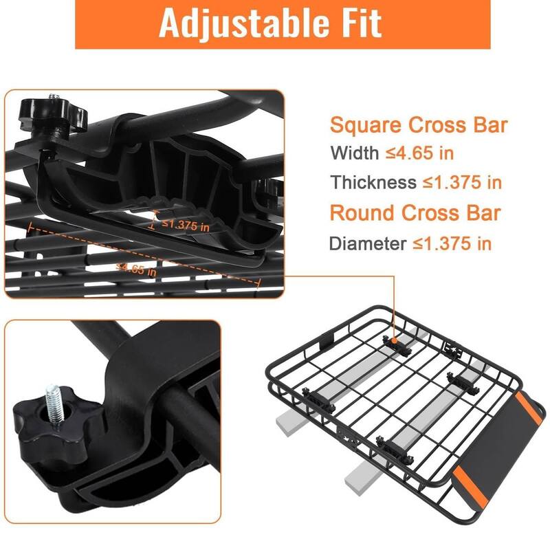 Roof Rack Basket Carrier with Extension Car Top Luggage Holder