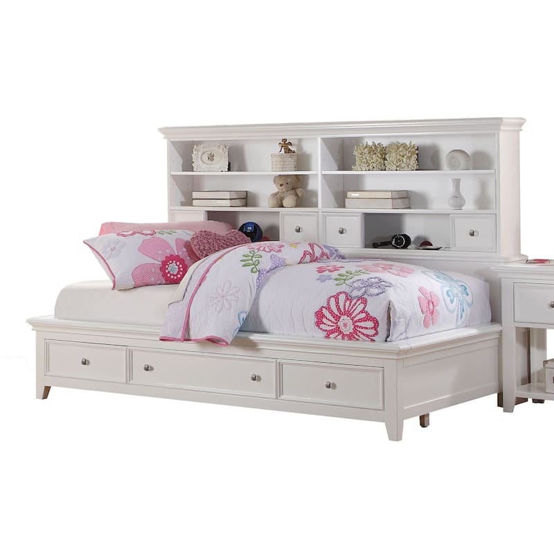 Cassidy White Daybed with Bookcase Headboard - Full
