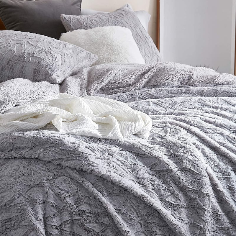 Cracked Glacier - Coma Inducer® Oversized Duvet Cover Set - Frigid Gray