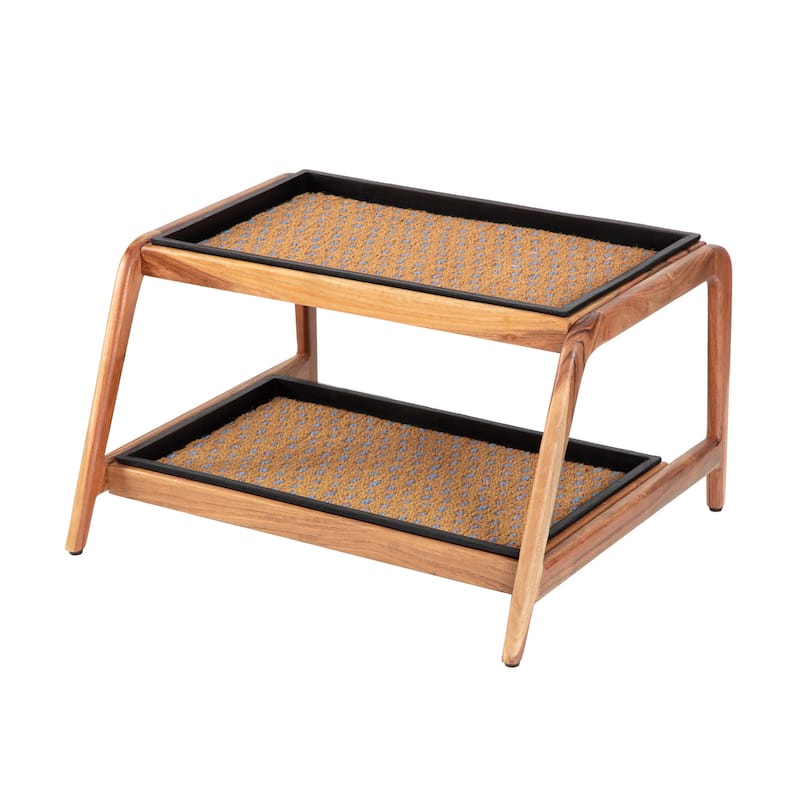 Jani Double-Tier Natural Stand 2-Pair Rubber Boot Trays - My Blue Heaven
