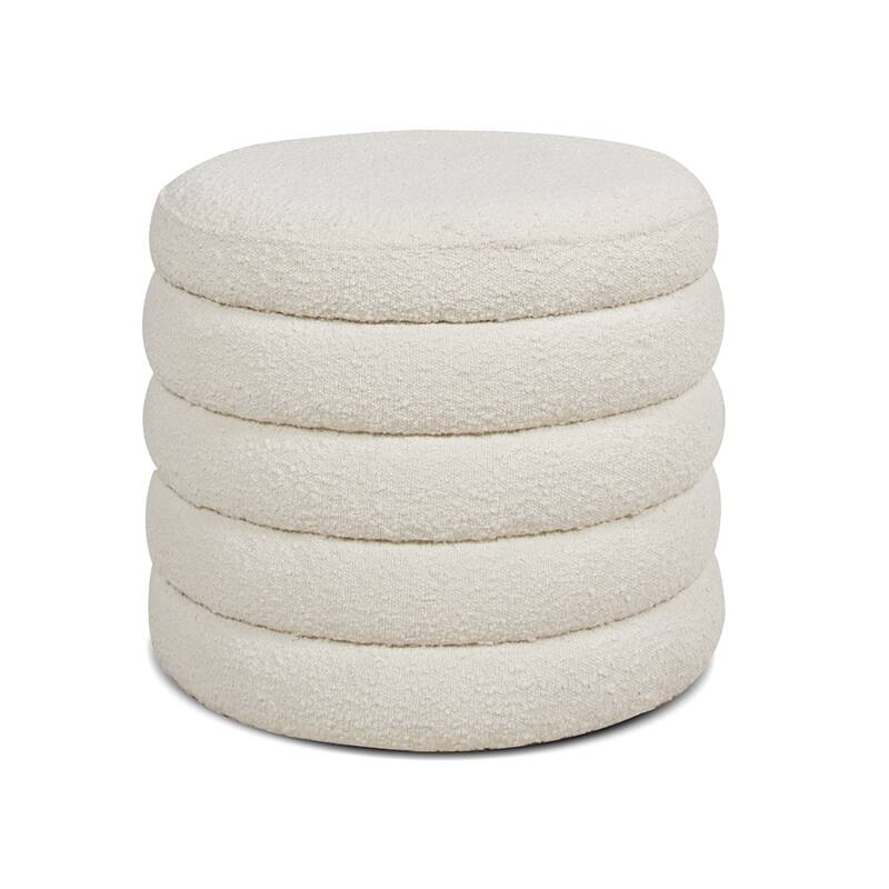 Jennifer Taylor Home Fuji 19" Upholstered Tufted Round Storage Ottoman
