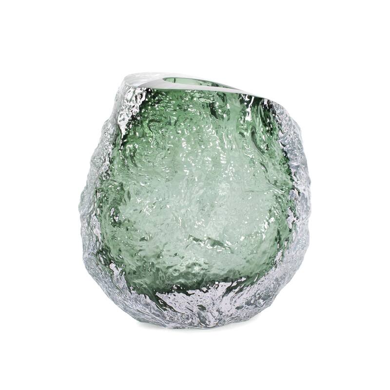 Emerald Crystalized Glass Vase