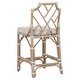 preview thumbnail 3 of 1, Counter Stool with Scooped Back and Rattan Frame, Taupe Gray - 40.5'H X 21"D X 21" W