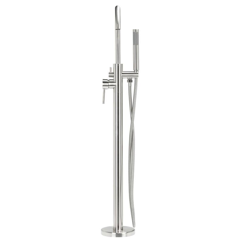 SAFAVIEH Avie Single Handle Above Ground Floor Mount Nickel Shower System - 43 In. W x 9 In. D x 6 In. H - 43Wx9Dx6H