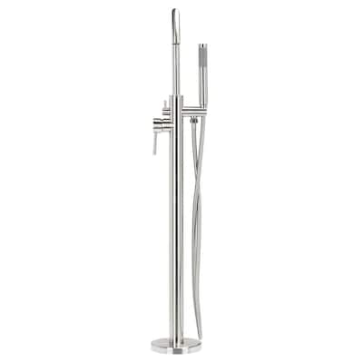 SAFAVIEH Capri Single Handle Below Ground Floor Mount Nickel Shower System - 43 in. W x 9 in. D x 6 in. H