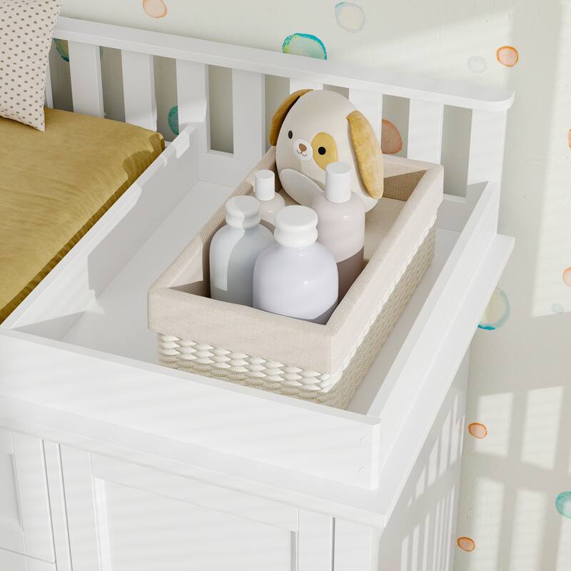 Multipurpose Nursery Dresser with 4 Drawers & Safety Rail