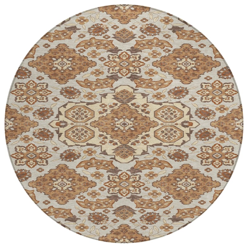HomeRoots Medallion Traditional Rectangle Outdoor Rug