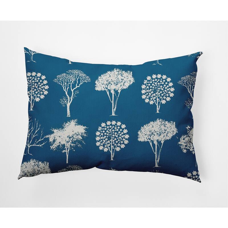 Field of Trees Decorative Throw Pillow - 14" x 20" - Autumn Blue