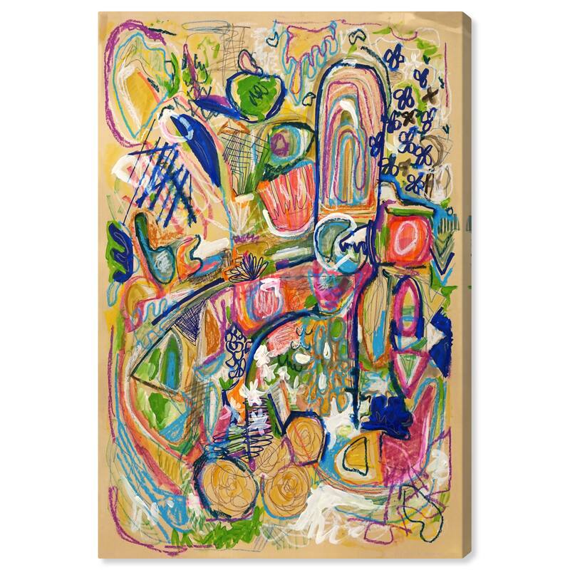 Wynwood Studio Canvas Abstract Lively City Yellow and Mustard Modern & Contemporary Wall Art Canvas Print