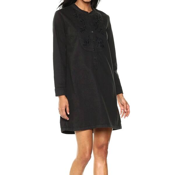 Shop Lucky Brand Women S Small Floral Embroidered Shirt Dress Overstock 27063613