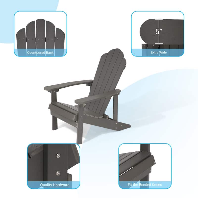 BONOSUKI Patio Adirondack Chairs Weather-resistant(Set of 2)